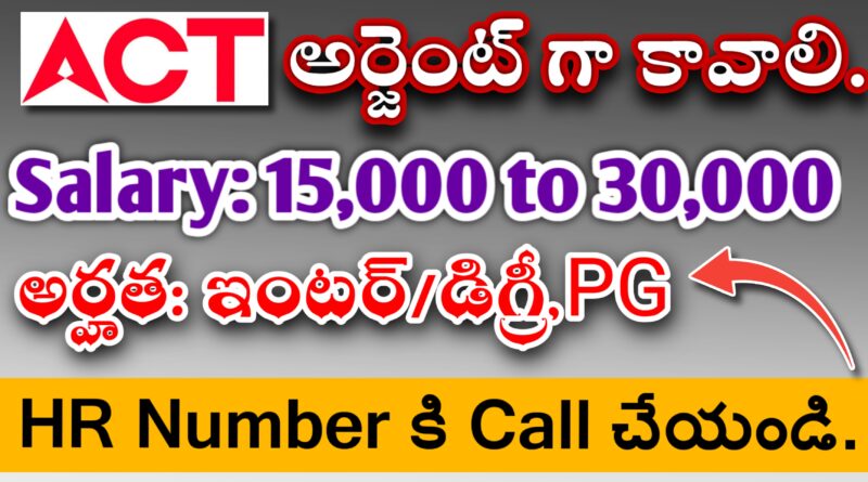 ACT Fiber net company job recruitment 2024