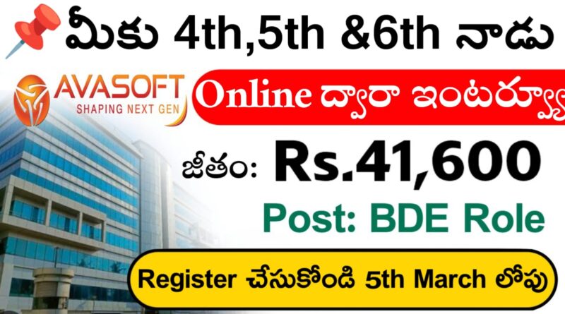 Avasoft Company Job Openings 2025 Telugu