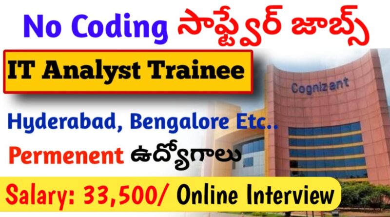 Cognizant Analyst Trainee Job Openings