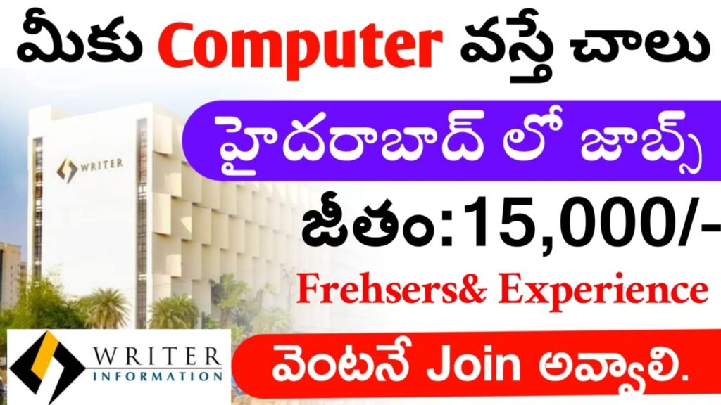 Writter Company Jobs Telugu 2025